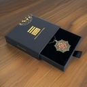 Octagonal Stone Gold Plated Pendant on Black Leather Cord