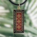 Kunaa Gold Plated Pendant on Black Leather Cord