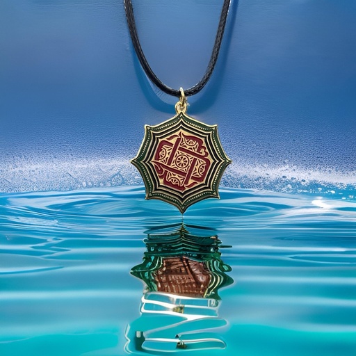 Octagonal Stone Gold Plated Pendant on Black Leather Cord