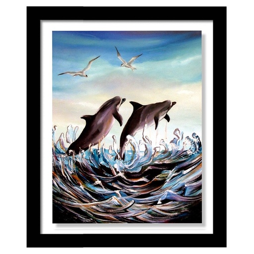 Double Dolphins - Metal Print